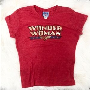 JUNK FOOD Kids Wonder Woman Tee Red  L